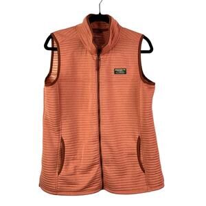 L.L. Bean Women’s large Quilted Fleece Vest Pink Zip Front Pockets Outdoor
